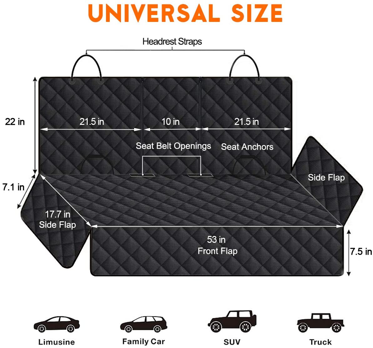 Ultimate Dog Car Seat Cover - Waterproof Back Seat Protector for Pets and Kids