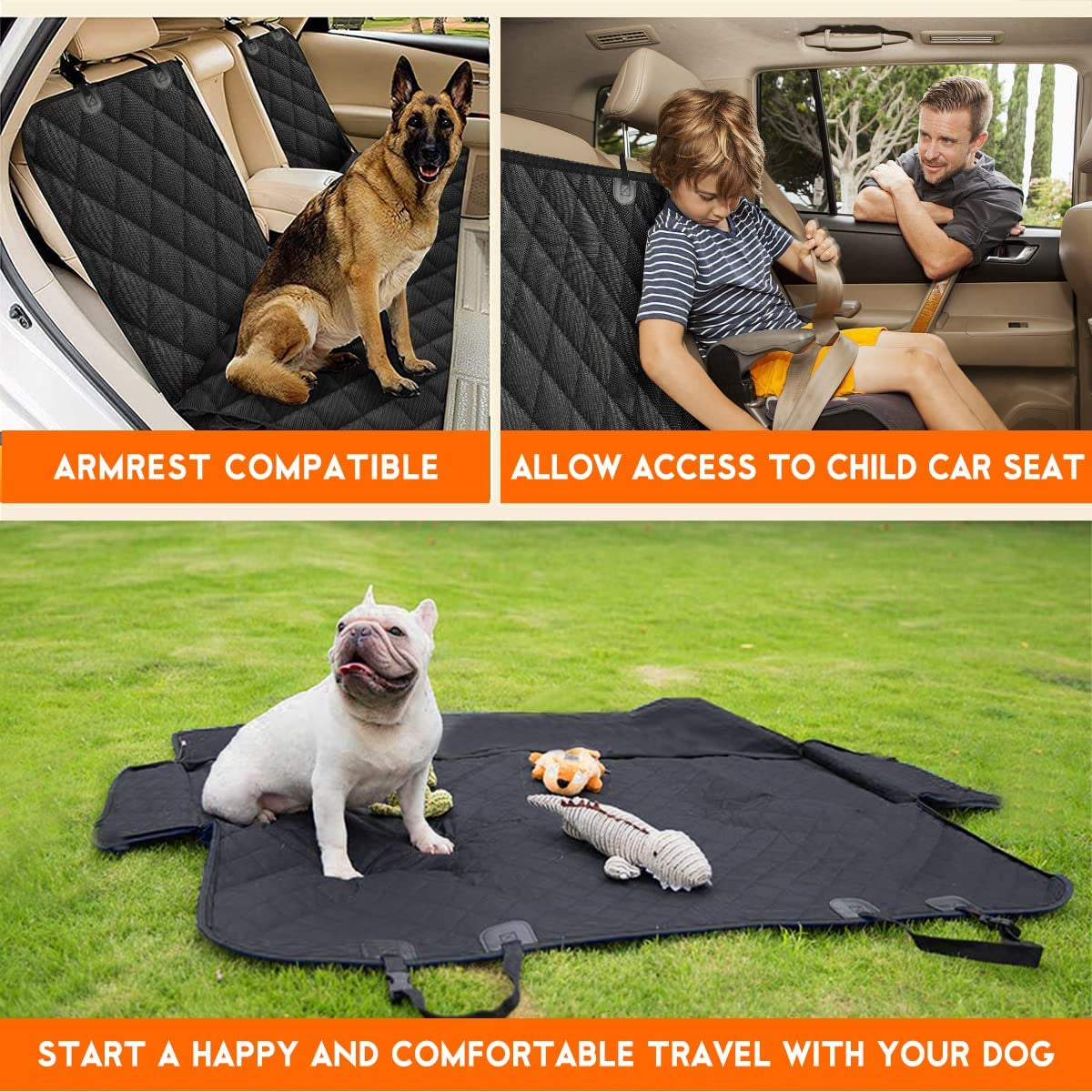 Ultimate Dog Car Seat Cover - Waterproof Back Seat Protector for Pets and Kids