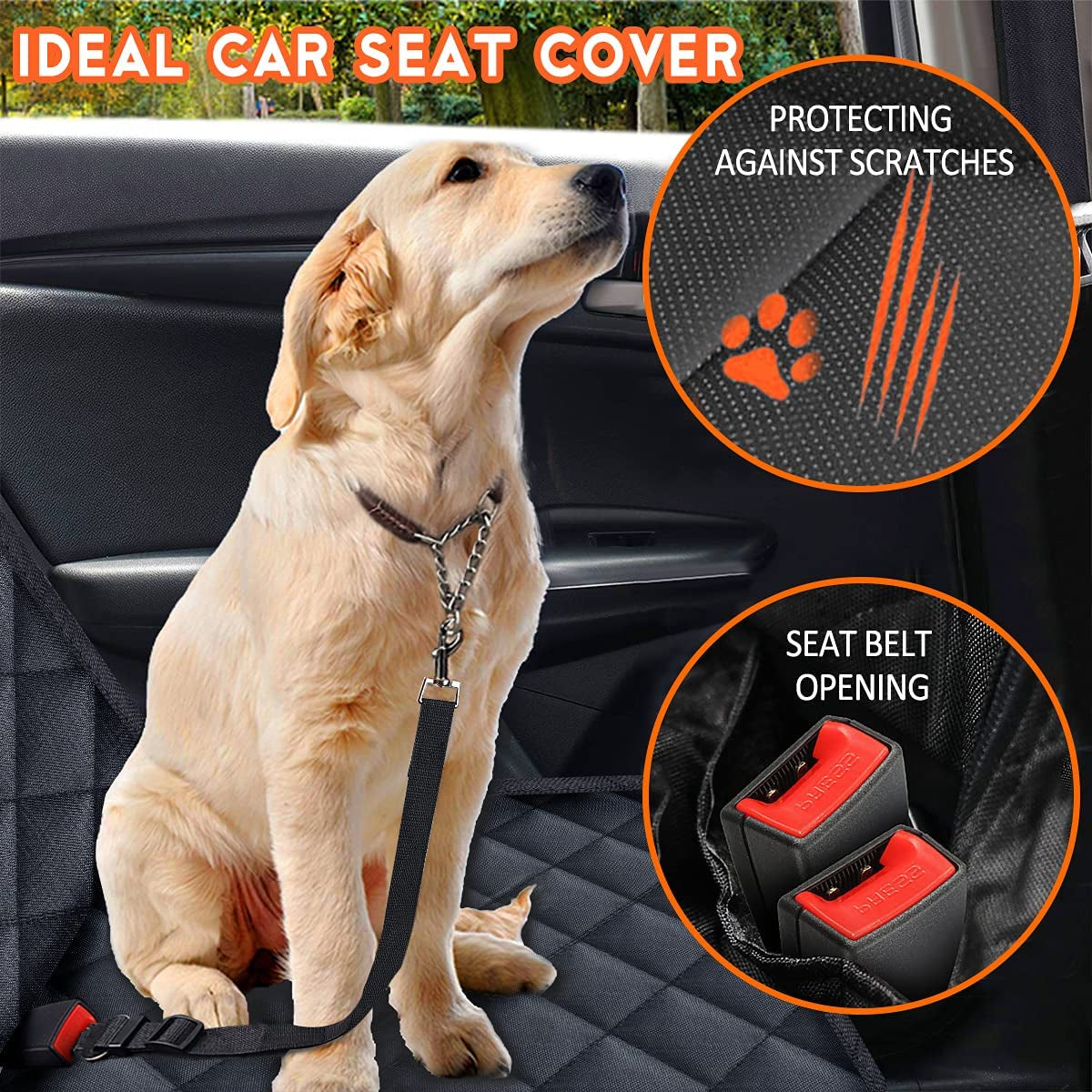 Ultimate Dog Car Seat Cover - Waterproof Back Seat Protector for Pets and Kids