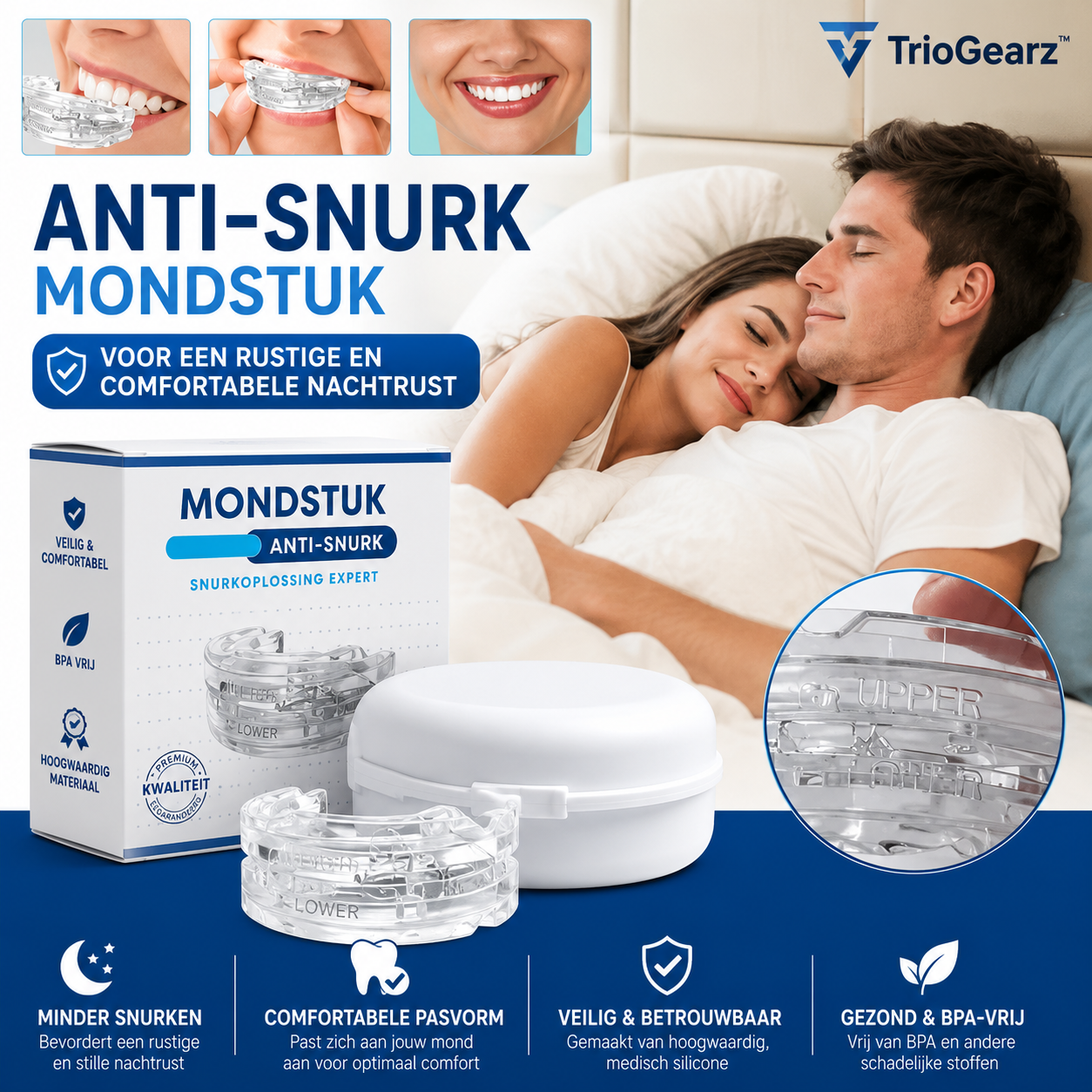 Anti-Snurk Mondbeschermer – Comfortabele Beugel tegen Snurken & Tandenknarsen