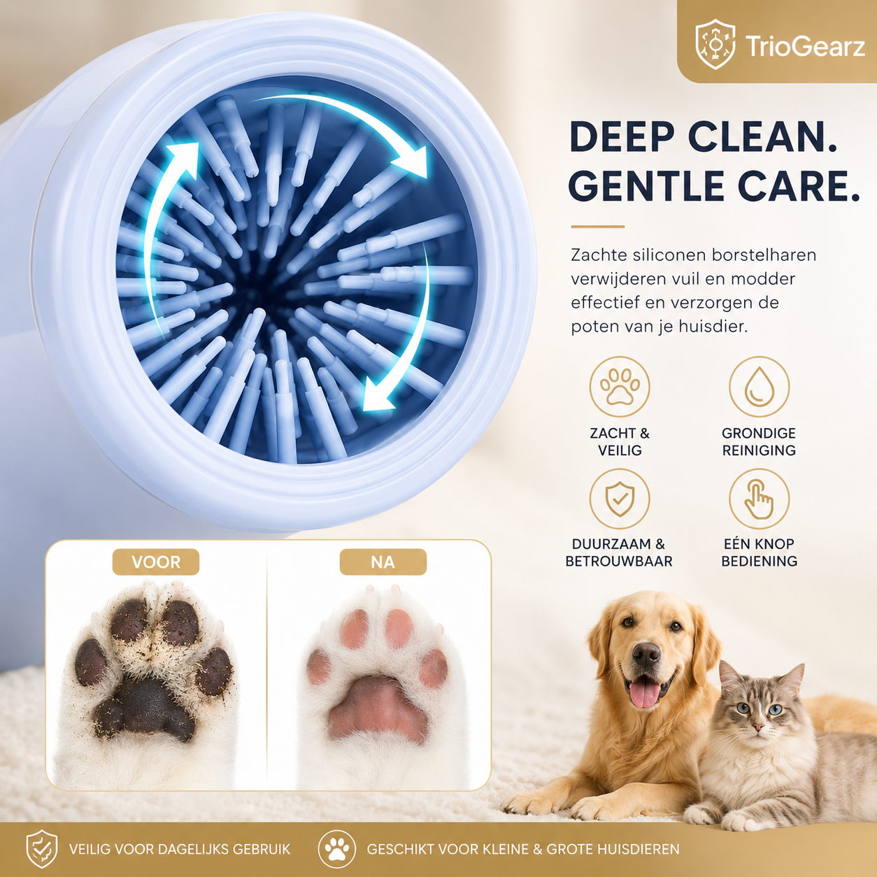 TrioGearz™ PawPure™ – Automatische Pootreiniger voor Honden & Katten 🐾
