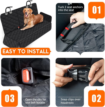 Ultimate Dog Car Seat Cover - Waterproof Back Seat Protector for Pets and Kids